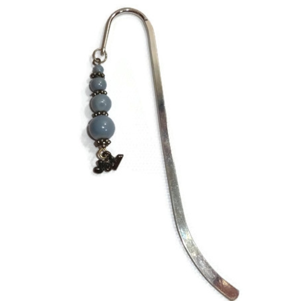 Shepherd Hook Beaded Charm Bookmark Handmade #12
